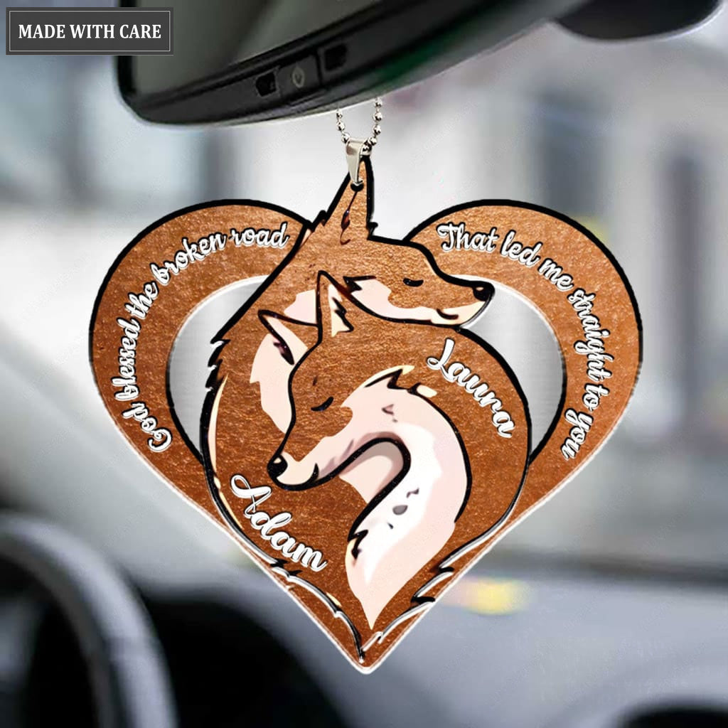 Printfamily M83 Fox Couple God Blessed Personalized Ornament
