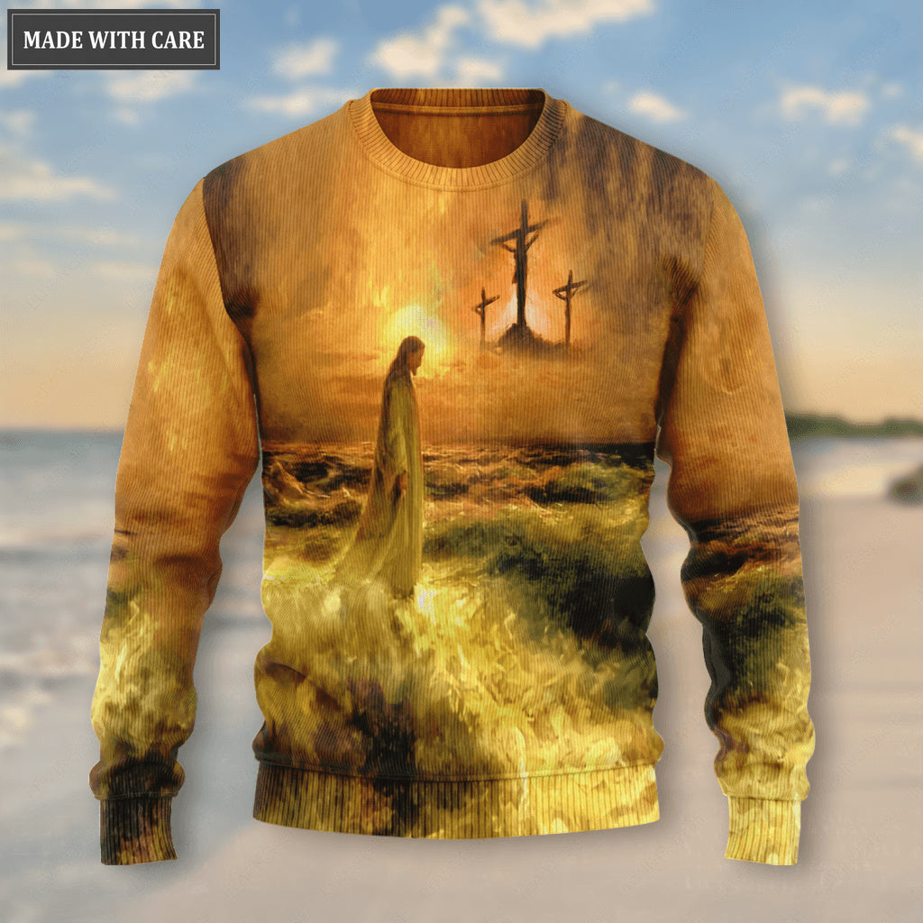 Cross Jesus Walk By Faith Not By Sight Wool Sweatshirt