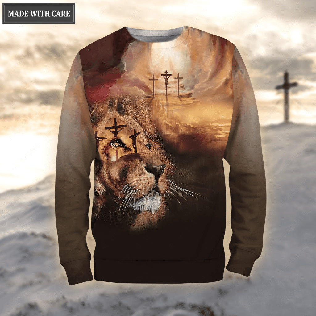 Cross Lion Look To God Trust In Lord Hoodie