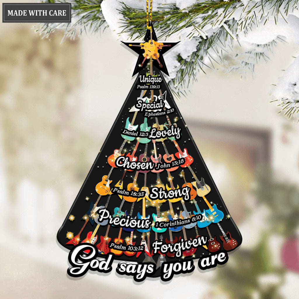 Guitar Christmas Tree God Says You Are Ornament