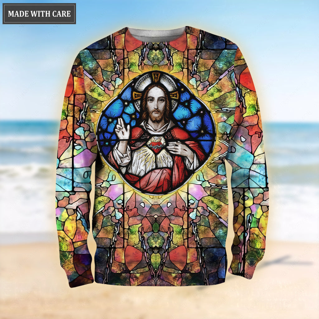 Jesus Showing His Heart Let Your Faith Be Bigger Than Your Fear Hoodie