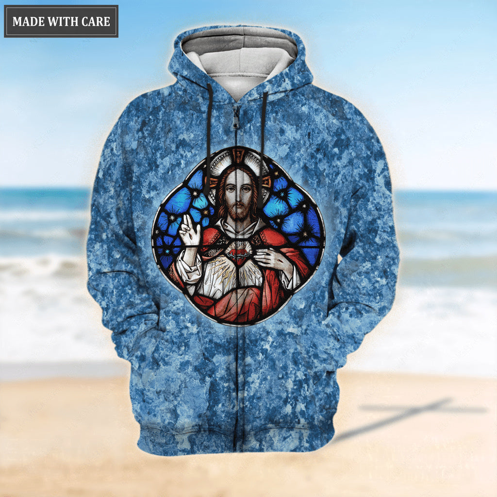 Jesus Showing His Heart Let Your Faith Be Bigger Than Your Fear Hoodie