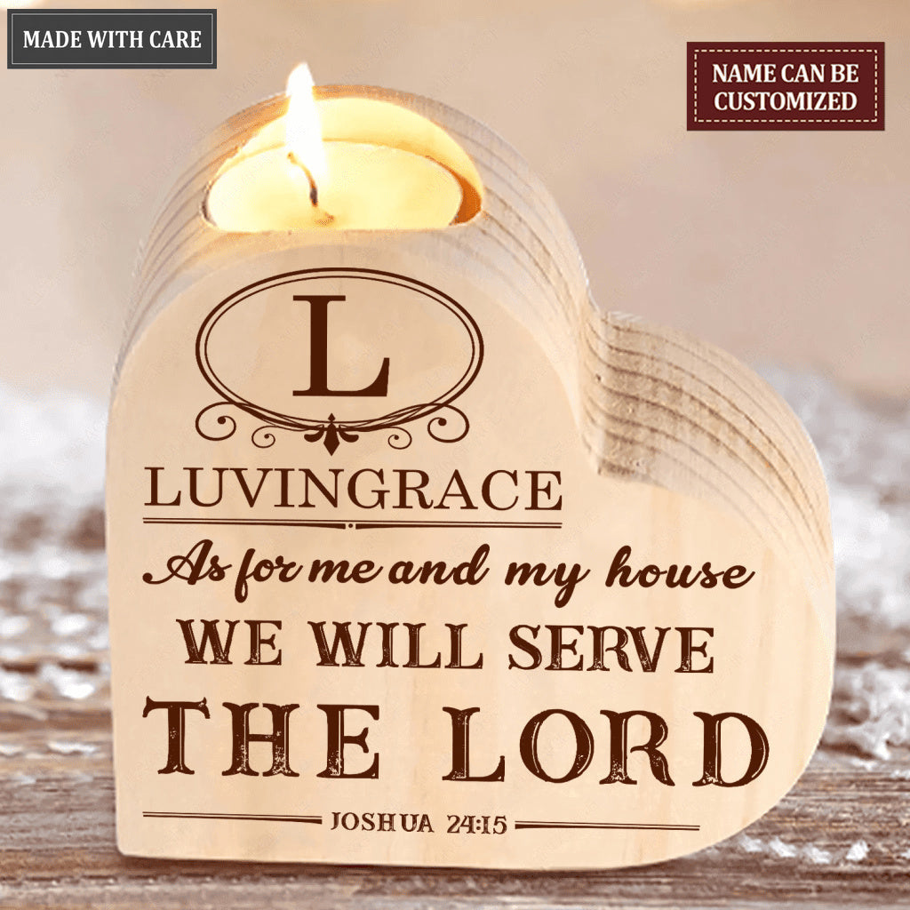 Vintage Frame As For Me And My House Personalized Candle Holder