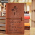 Vintage Leather Christian Cross Light Surrounded By Your Glory Nautical Notebook