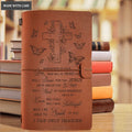 Vintage Leather Flower Butterfly Cross Surrounded By Your Glory Nautical Notebook