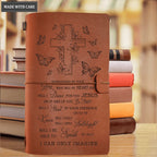 Vintage Leather Flower Butterfly Cross Surrounded By Your Glory Nautical Notebook