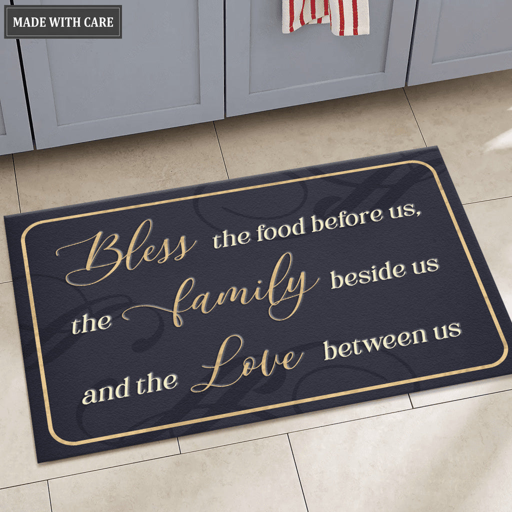 Bless The Food Before Us Kitchen Doormat