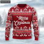 Merry Christmas Snowman Reindeer Wool Knitted Pattern Ugly Sweater