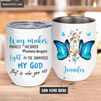 Personalized Dual Butterflies Waymaker Wine Tumbler