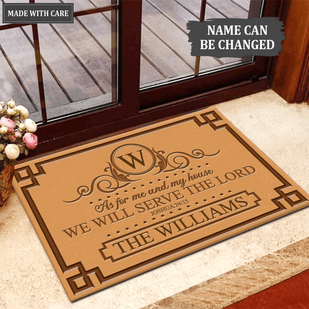 Greek Border Monogram As For My House Personalized Family Doormat