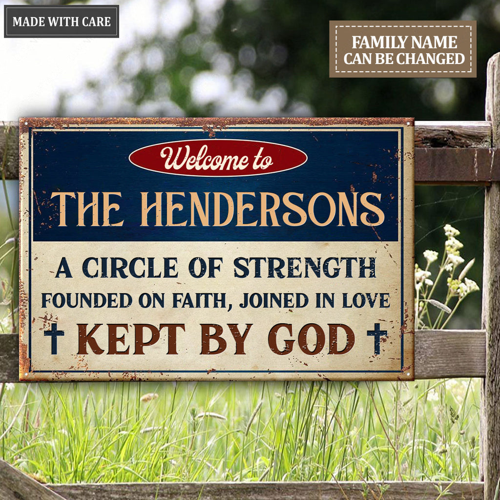 Personalized A Circle Of A Family Metal Sign