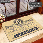 Luvingrace M57 Luxury Monogram Collection As For My House Personalized Doormat