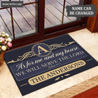 Printfamily M58 Luxury Monogram Collection As For My House Personalized Doormat