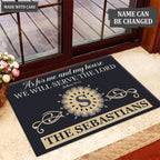 Printfamily M60 Luxury Monogram Collection As For My House Personalized Doormat