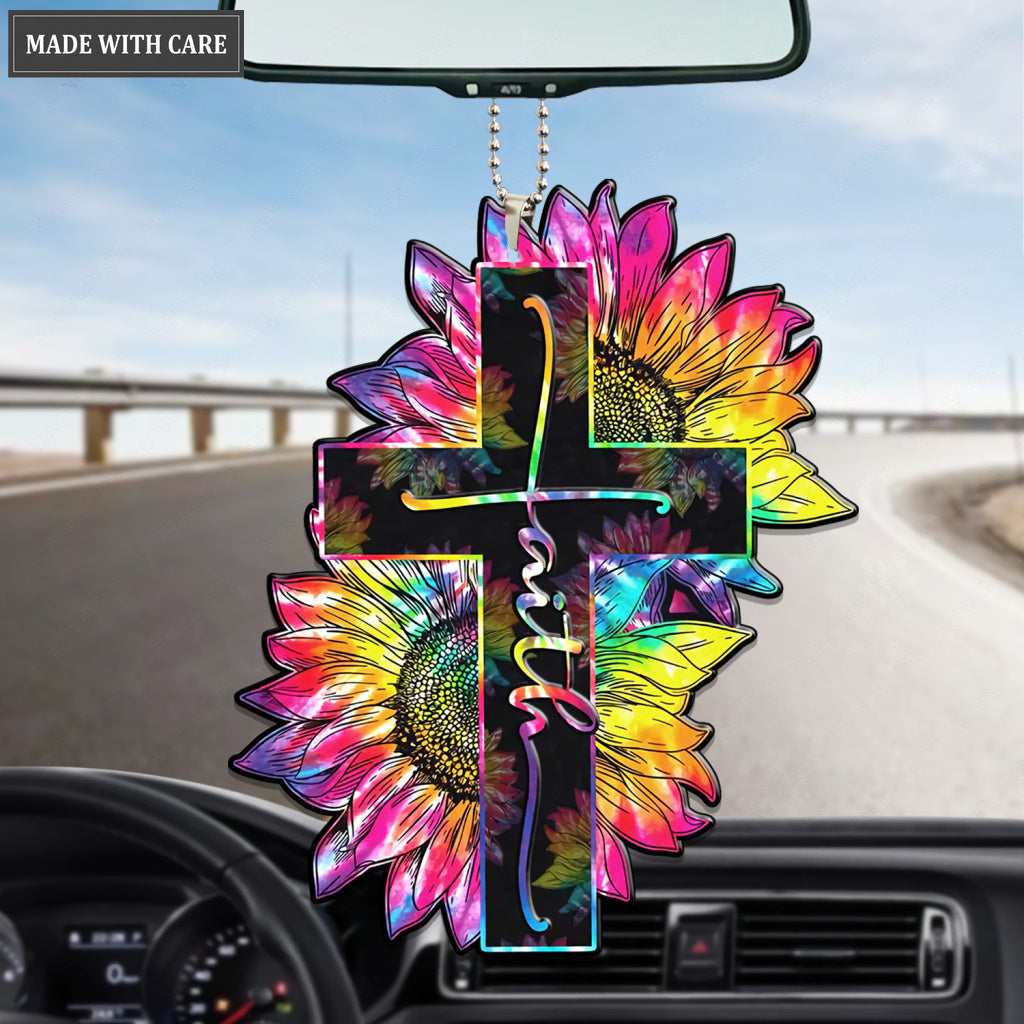 Rainbow Faith Cross Ornament