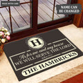 Luvingrace M64 Luxury Monogram Collection As For My House Personalized Doormat