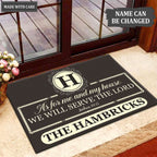 Luvingrace M64 Luxury Monogram Collection As For My House Personalized Doormat