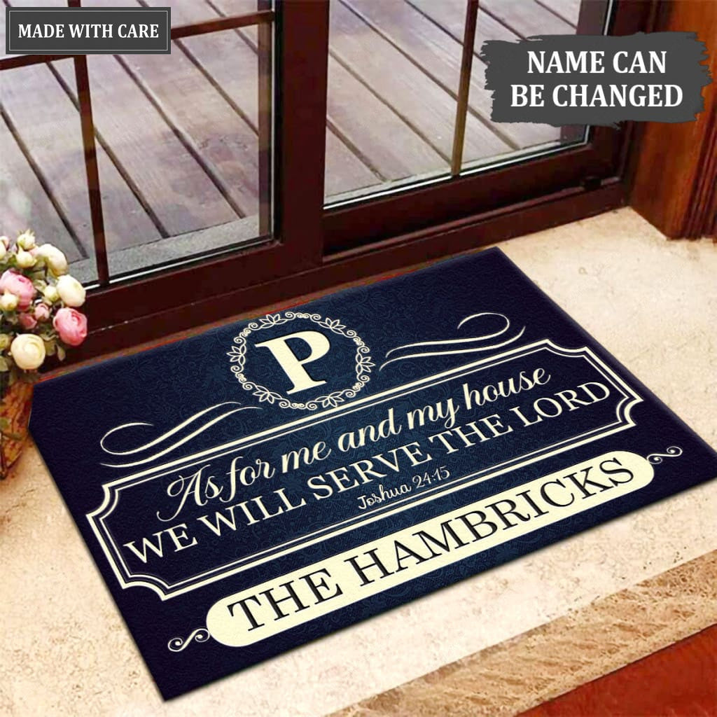 Printfamily M65 Decorative Monogram Collection As For My House Personalized Doormat