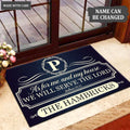 Printfamily M65 Decorative Monogram Collection As For My House Personalized Doormat
