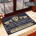 Printfamily M66 Decorative Monogram Collection As For My House Personalized Doormat