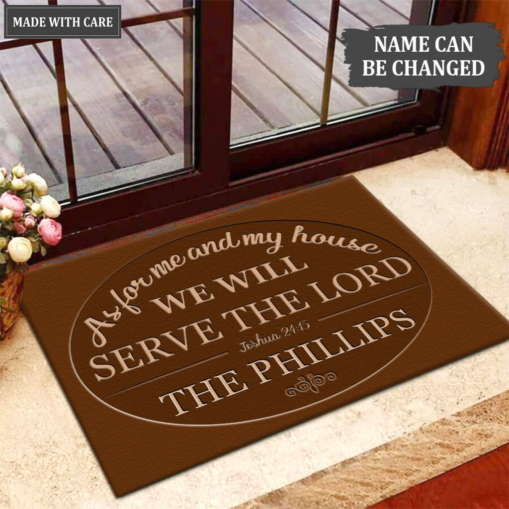 Printfamily M69 Decorative Monogram Collection As For My House Personalized Doormat
