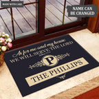 Luvingrace M70 Luxury Monogram Collection As For My House Personalized Doormat