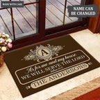 Printfamily M74 Luxury Monogram Collection As For My House Personalized Doormat