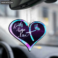 Cross Heart Faith Hope Love Hologram Ornament