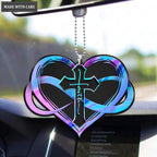 Cross Infinity Heart Ornament