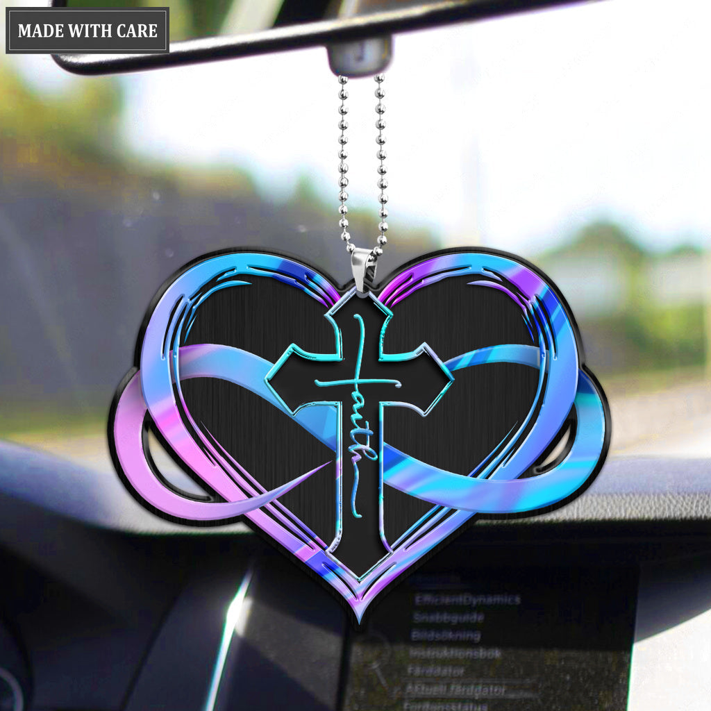 Cross Infinity Heart Ornament