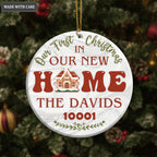 Cookie House First Christmas In New Home Family Name And Zip Code Personalized Ornament