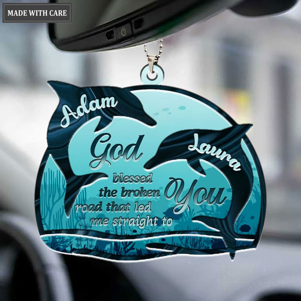 Luvingrace M90 Dolphin Couple God Blessed Personalized Ornament
