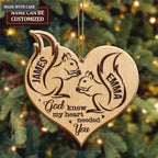 Squirrel Couple God Blessed Personalized Wood Engraved Ornaments
