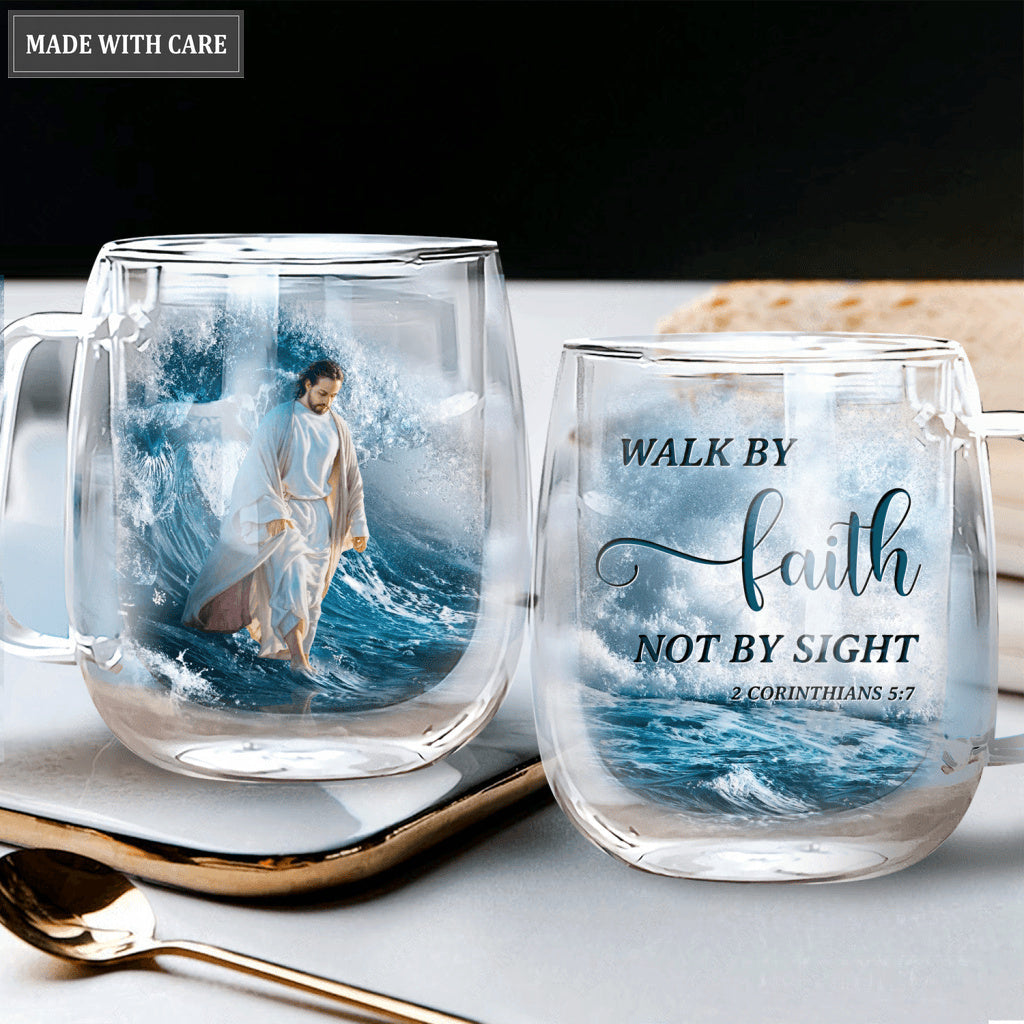 Jesus Walking On The Water Doubled-Wall Glass Mug