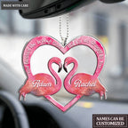 Personalized God Blessed Couple Flamingo Ornament