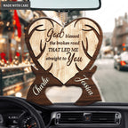 God Blessed Deer Couple Personalized Wooden Ornament