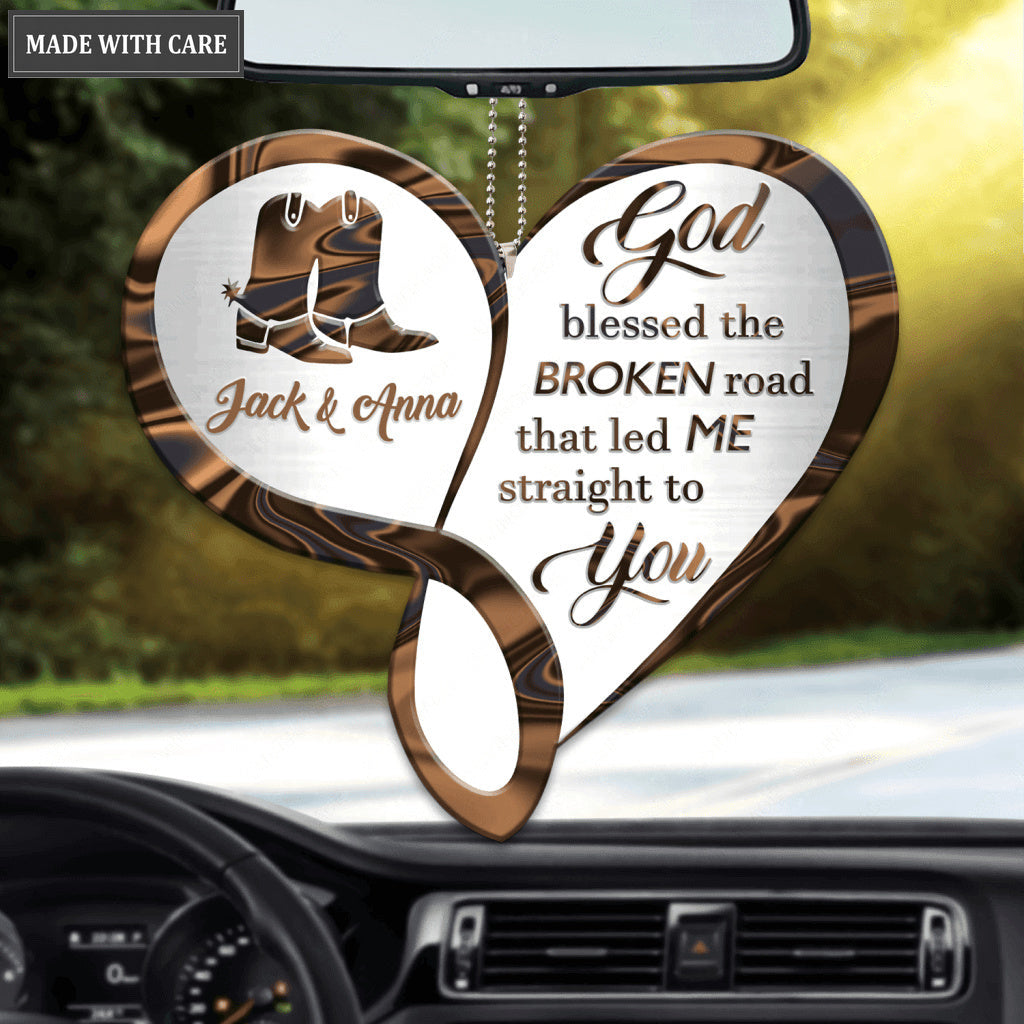 Infinity Heart Cowgirl God Blessed Personalized Ornament