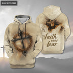 Jesus Cross Crown Of Thorns Faith Over Fear Hoodie