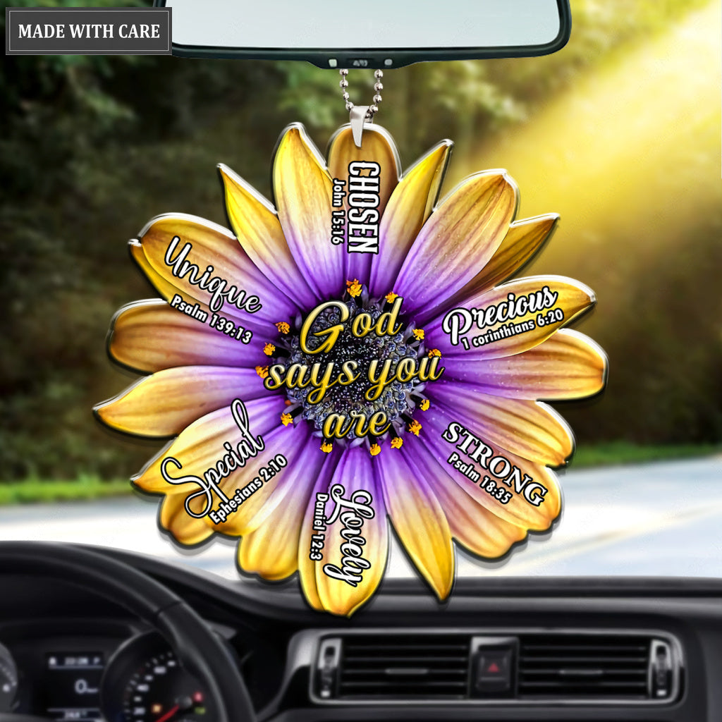 Gold Daisy God Says You Are Ornament
