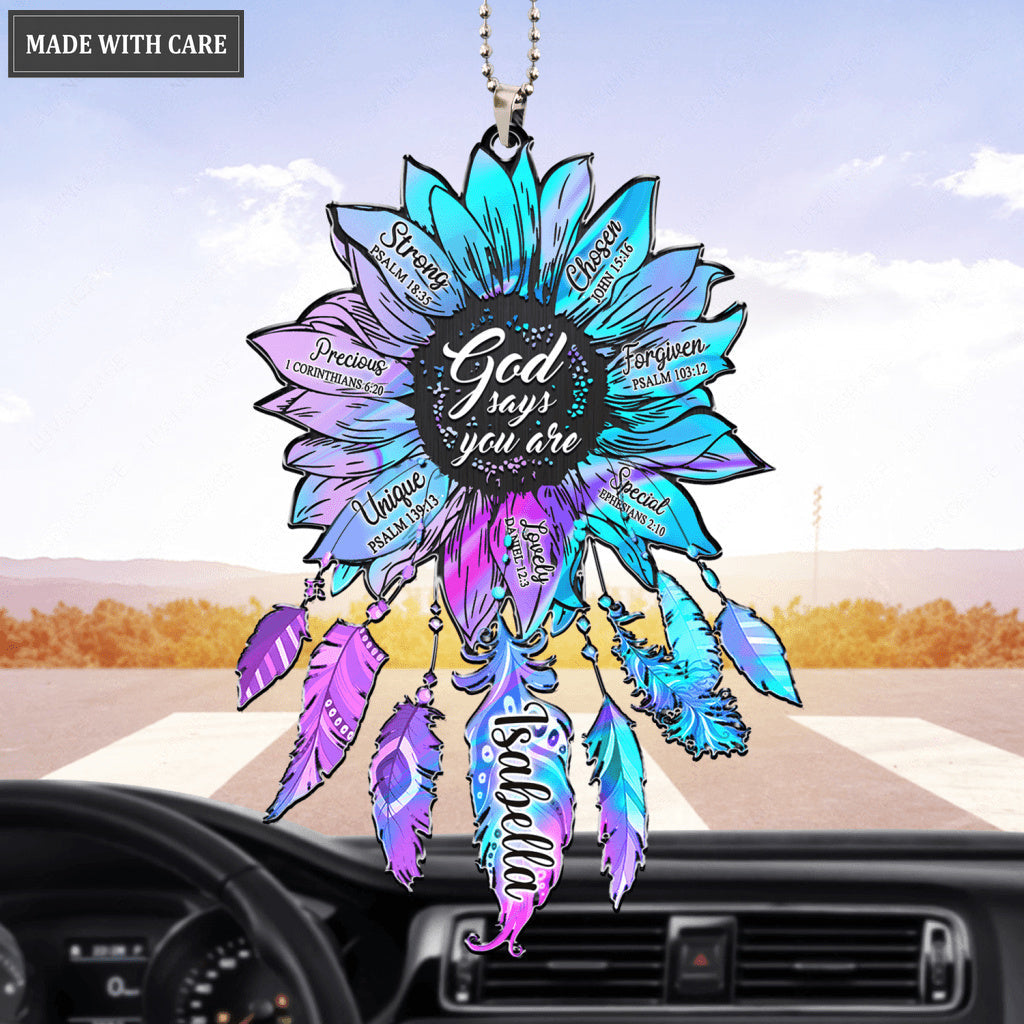 Personalized Hologram Flower God Says You Are Ornament