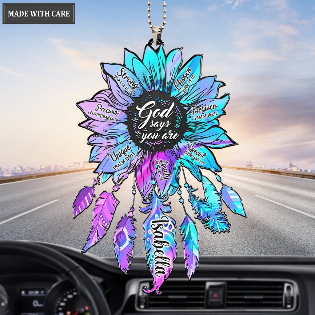 Personalized Hologram Flower God Says You Are Ornament