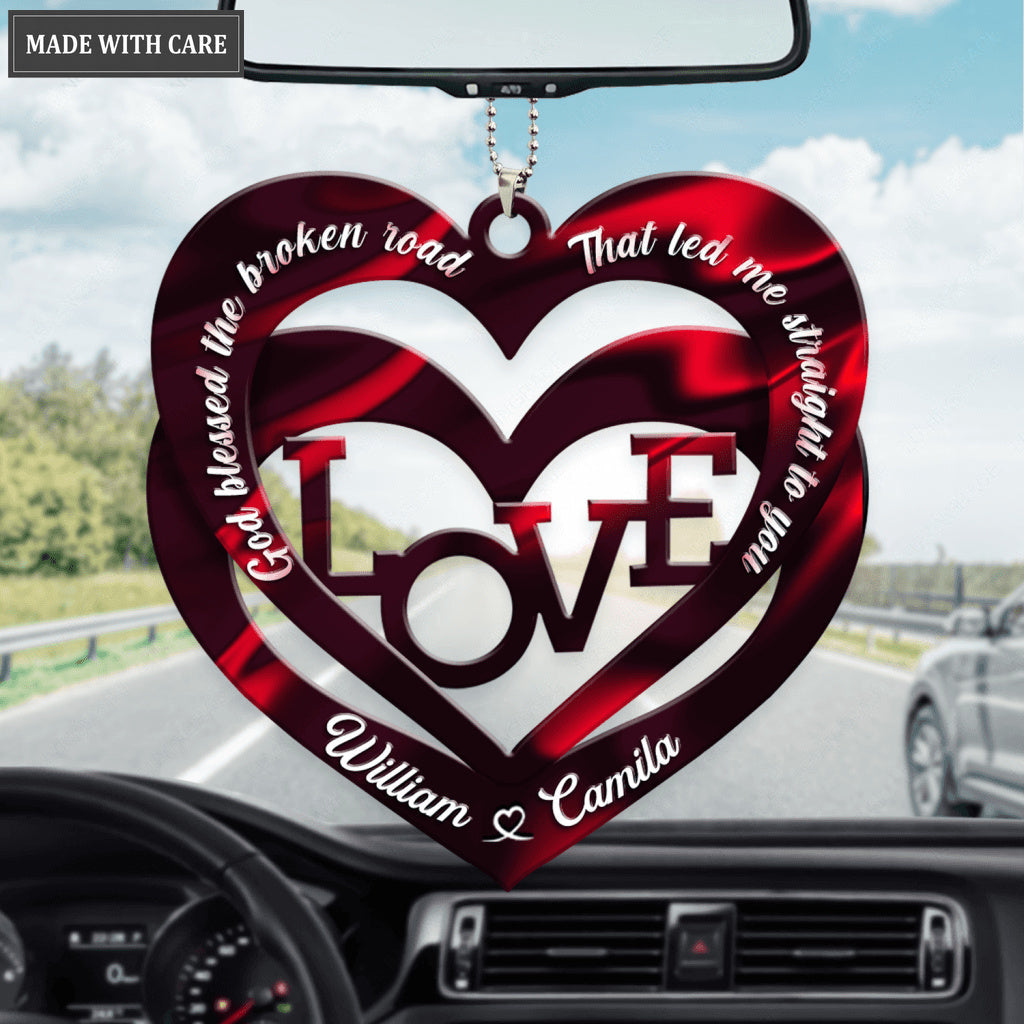 Personalized Love Hearts God Blessed Ornament