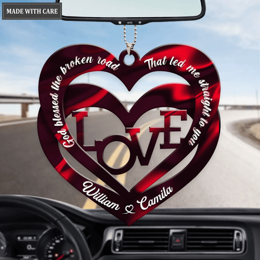 Personalized Love Hearts God Blessed Ornament