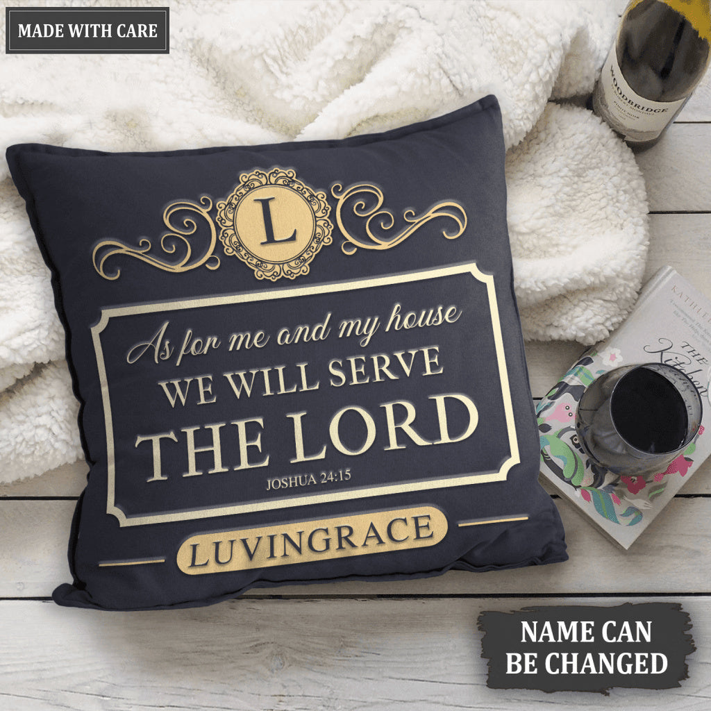 Elegant Vintage As For Me And My House Personalized Pillow