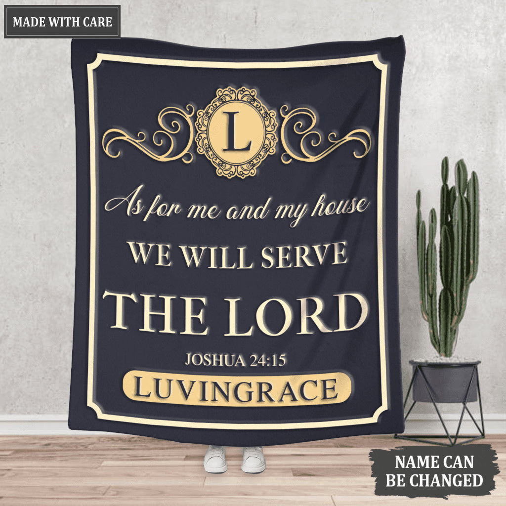Elegant Vintage Frame As For Me And My House Personalized Blanket