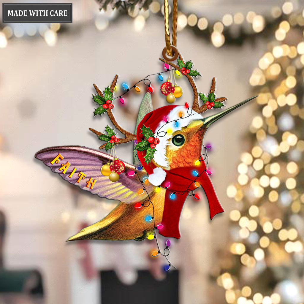 Faith Hummingbird Christmas Ornament