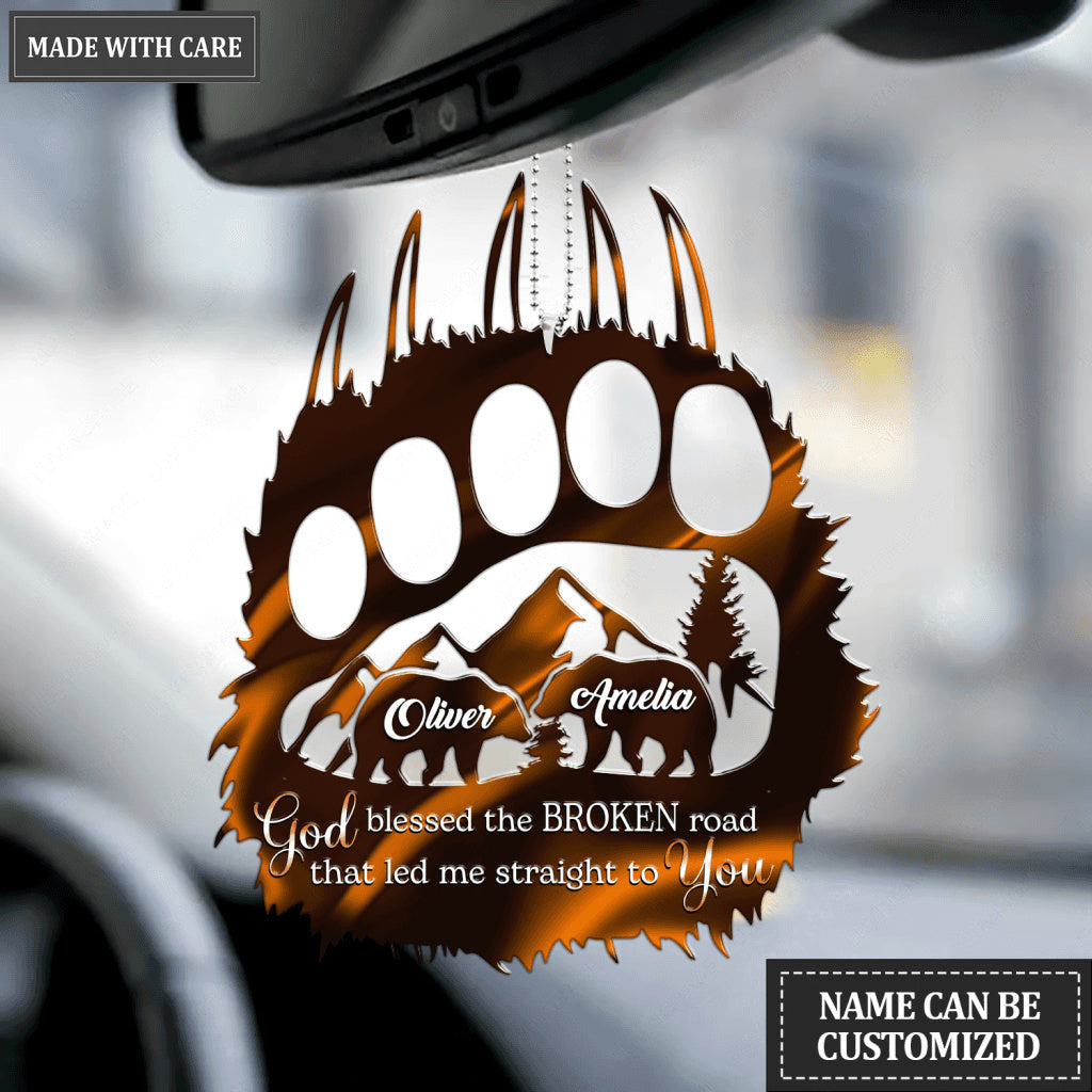 Bear Paw God Blessed Personalized Ornament