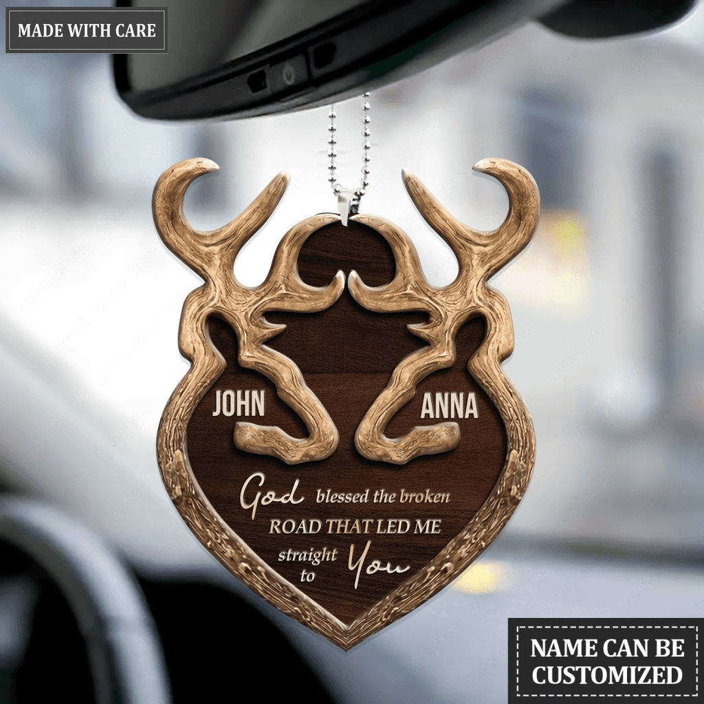 Browning Deer Couple God Blessed Personalized Ornament