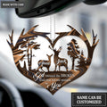 Couple Deer Scene God Blessed Personalized Ornament
