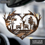 Couple Deer Scene God Blessed Personalized Ornament